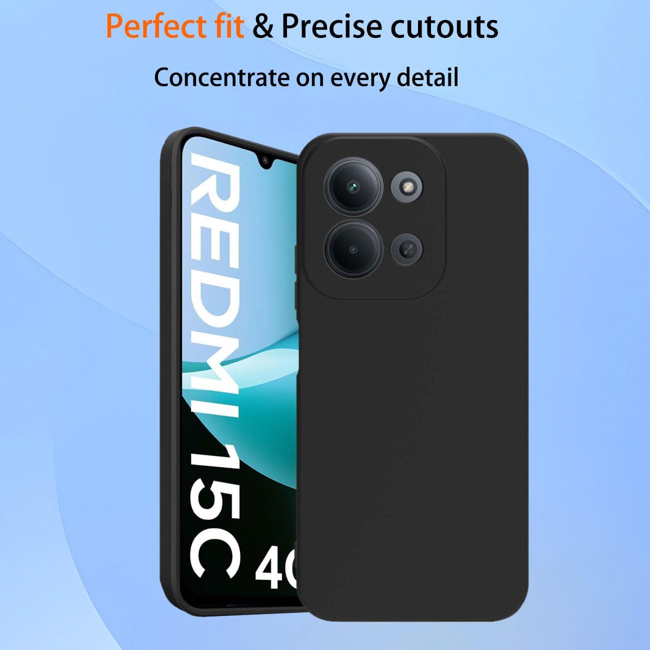 Husa Soft Touch, slim, ALC Mobile, anti soc, compatibila cu Xiaomi Redmi 15C, Negru Tpu