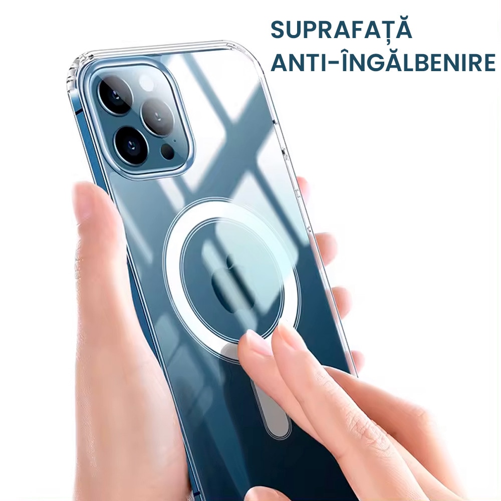 Husa de protectie pentru Iphone 13 Pro, Clear Case with Magsafe, Hybrid, Antisoc