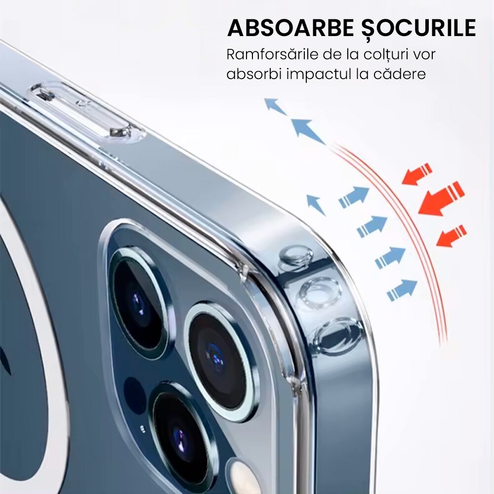 Husa de protectie pentru Iphone 13 Pro, Clear Case with Magsafe, Hybrid, Antisoc
