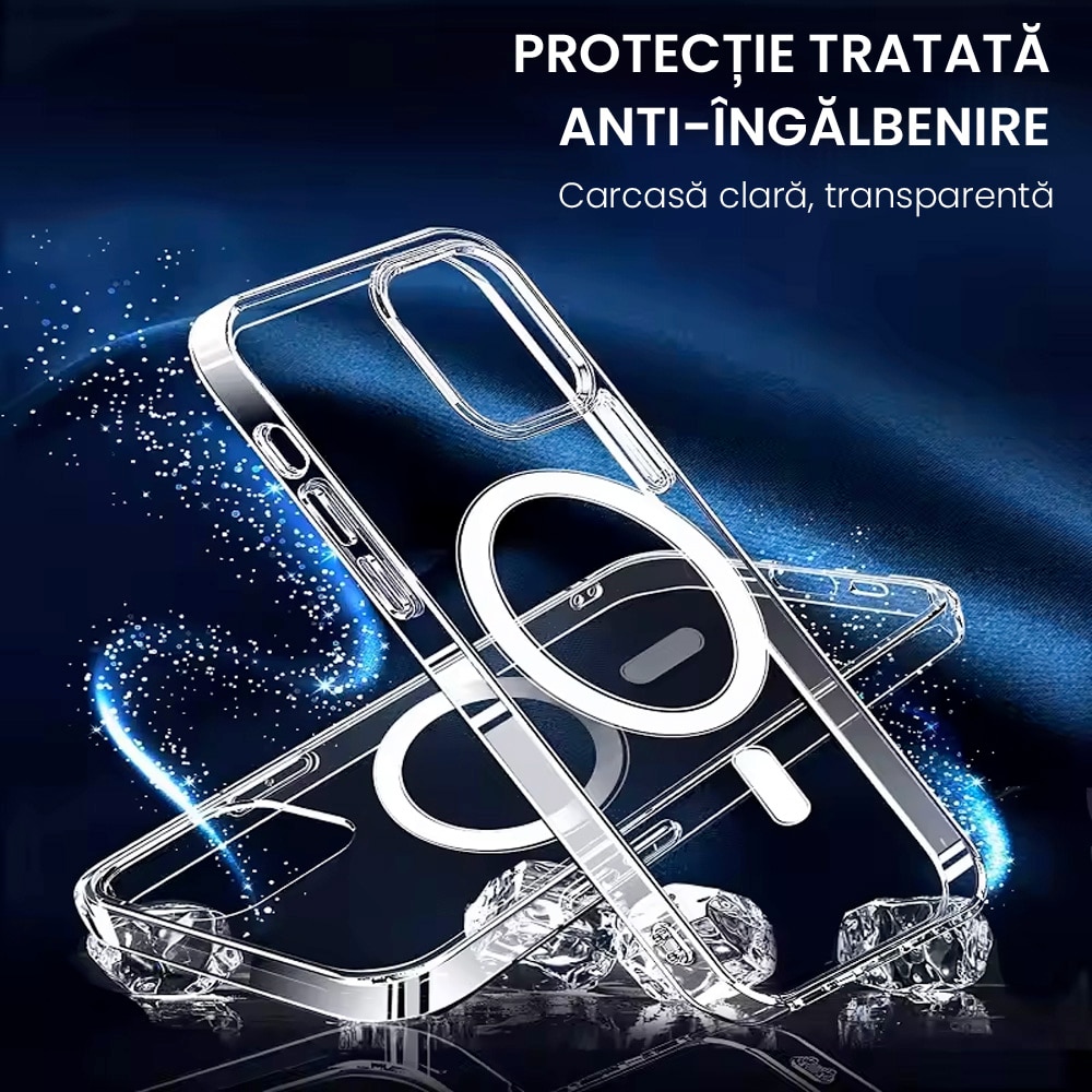 Husa de protectie pentru Iphone 13 Pro, Clear Case with Magsafe, Hybrid, Antisoc