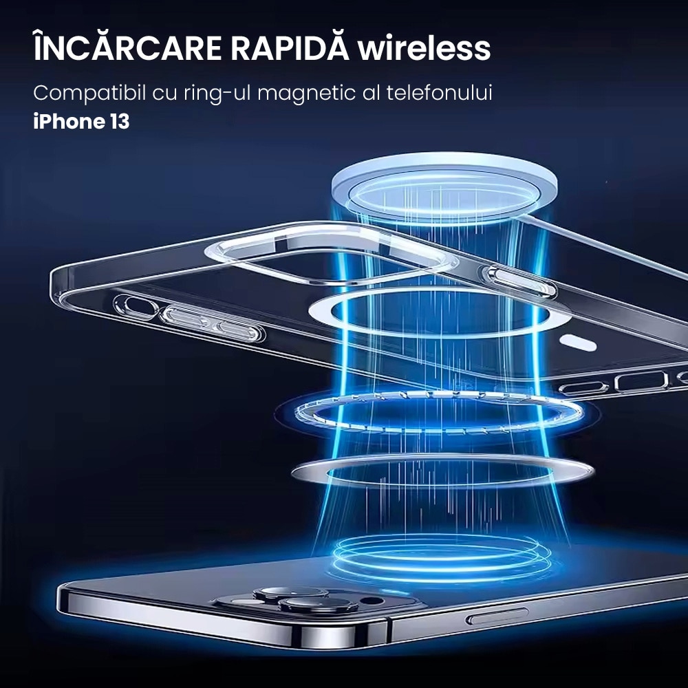 Husa de protectie pentru Iphone 13 Pro, Clear Case with Magsafe, Hybrid, Antisoc