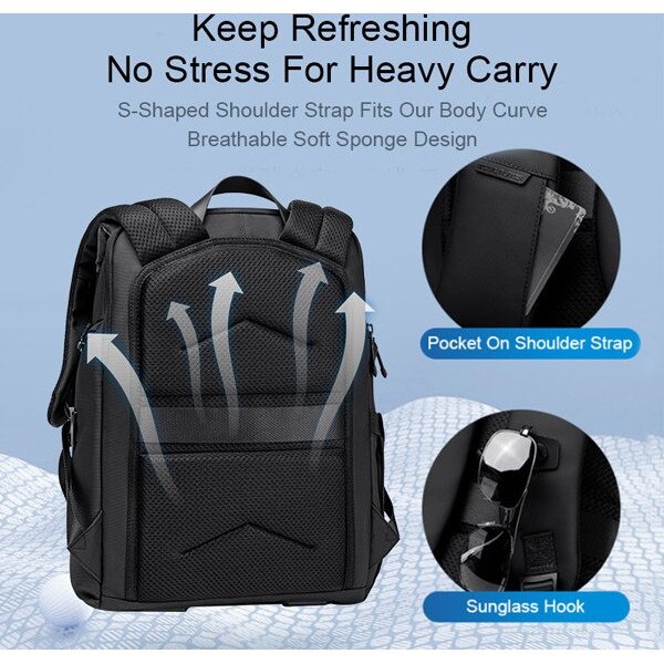 Geanta laptop Arctic Hunter B00558, 24L, negru, 44.5x30x18cm