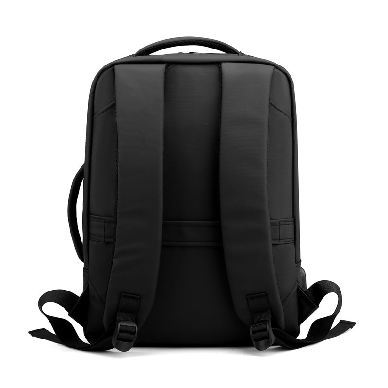 Ghiozdan laptop, AEWOYAD, Fibre sintetice/Lana, 15.6'', Impermeabil 42x30x12 cm, Negru