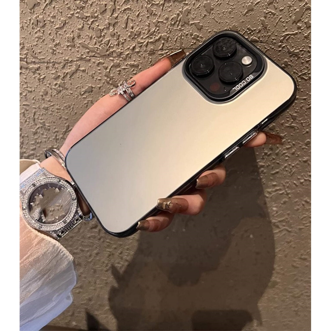 Husa cu aspect metalizat, dublu strat IMD, butoane galvanizate, cadru camera detasabil, culoare titan, Compatibila iPhone 16 Pro