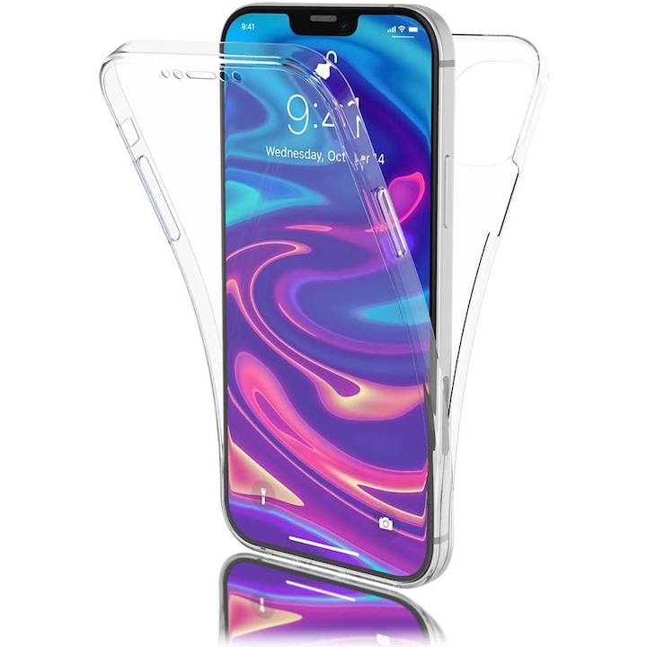 Husa de protectie Flippy compatibila cu Apple iPhone 12 Pro Max Full Tpu 360 Transparent