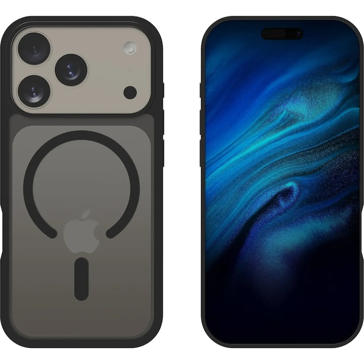 Husa telefon Vivid Magsafe Hybrid pentru Apple iPhone 17 Pro, neagra, din plastic, cu suport MagSafe