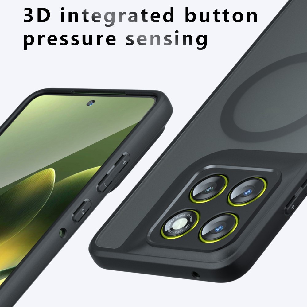 Husa pentru Motorola Moto G57 Power / Moto G67 Power, SKYDDAR INNOVATION, PureFrost MagSafe, AntiSoc, set cu sticker, Negru frost
