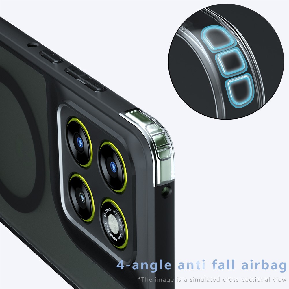 Husa pentru Motorola Moto G57 Power / Moto G67 Power, SKYDDAR INNOVATION, PureFrost MagSafe, AntiSoc, set cu sticker, Negru frost