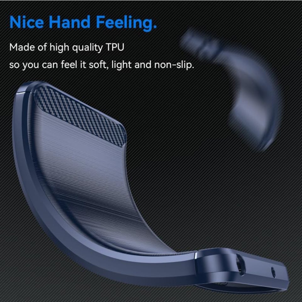 Husa pentru Oppo Reno12 F 5G / Reno12 FS 5G / Reno12 F 4G / Reno12 FS 4G, SKYDDAR INNOVATION, Carbon Silicone, din Silicon Slim, cu textura Fibra Carbon, set cu sticker, Albastru
