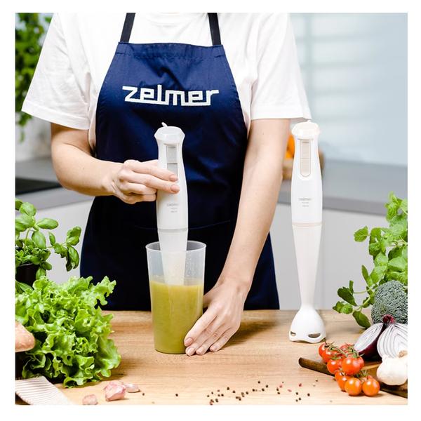 Blender de mana Zelmer ZHB4560I Pulsar, 800 W, 2 lame inox, Turbo, design ergonomic (Alb/Roz)