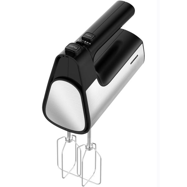 Mixer de mana Heinner HM-500BKSS, 500 W, viteza variabila (Negru/Inox)