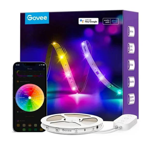 Banda LED Govee H618A RGBIC, Wi-Fi, Voice Assistants, 5m (Alb)