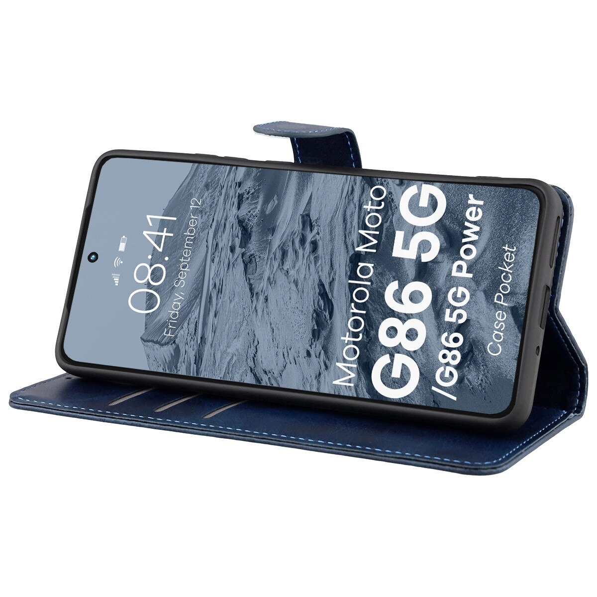Husa, Bizon Case Pocket pentru Motorola Moto G86 5G / G86 Power 5G, Albastru Inchis