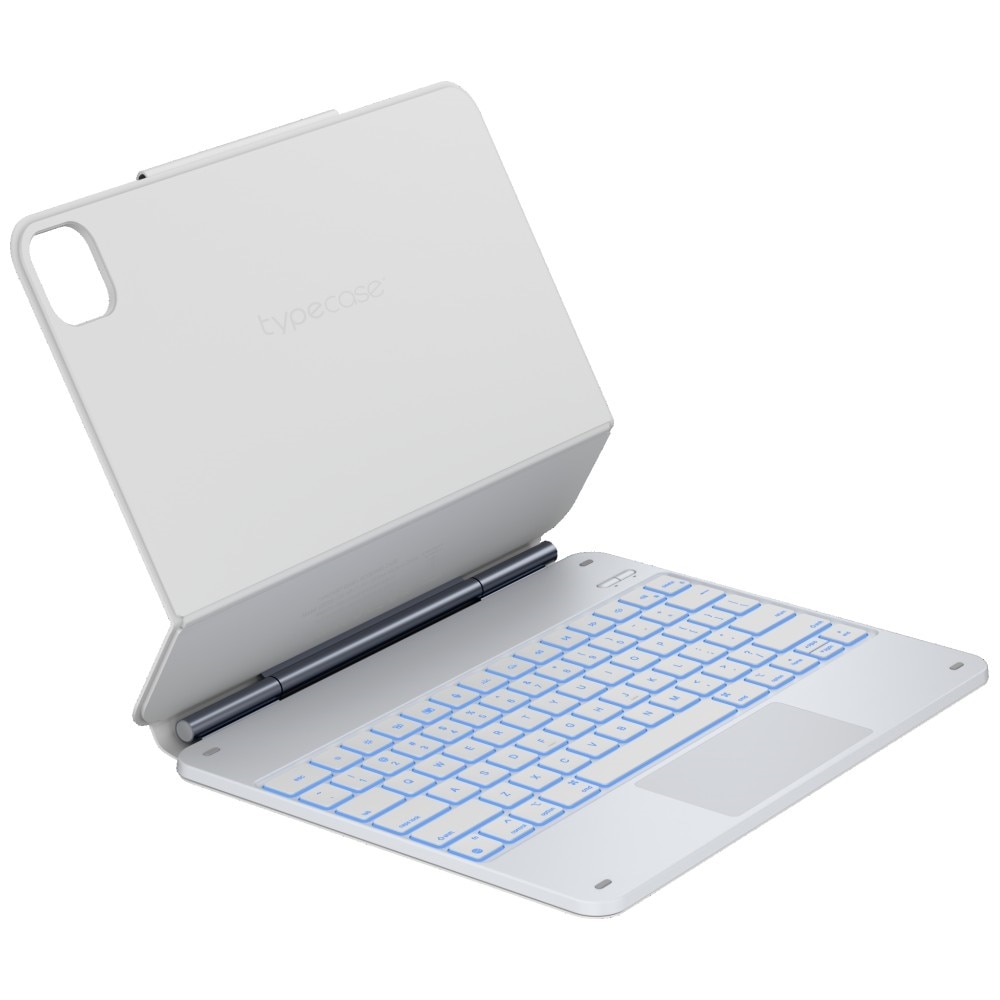 Husa cu tastatura Typecase Edge compatibila cu iPad Air 13 inch 2024 / 2025, 500mAh, USB-C, Alb