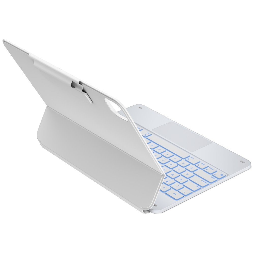Husa cu tastatura Typecase Edge compatibila cu iPad Air 13 inch 2024 / 2025, 500mAh, USB-C, Alb