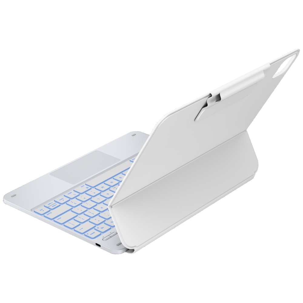Husa cu tastatura Typecase Edge compatibila cu iPad Air 13 inch 2024 / 2025, 500mAh, USB-C, Alb