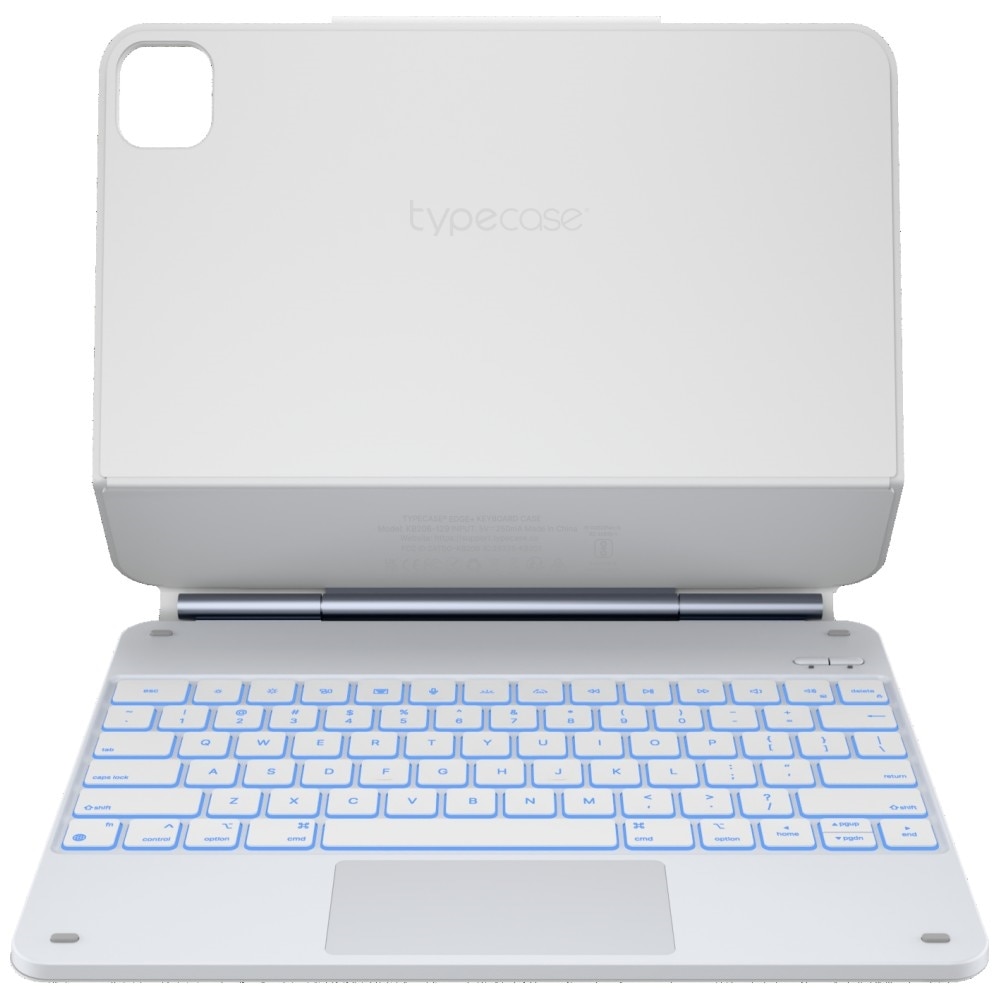 Husa cu tastatura Typecase Edge compatibila cu iPad Air 13 inch 2024 / 2025, 500mAh, USB-C, Alb