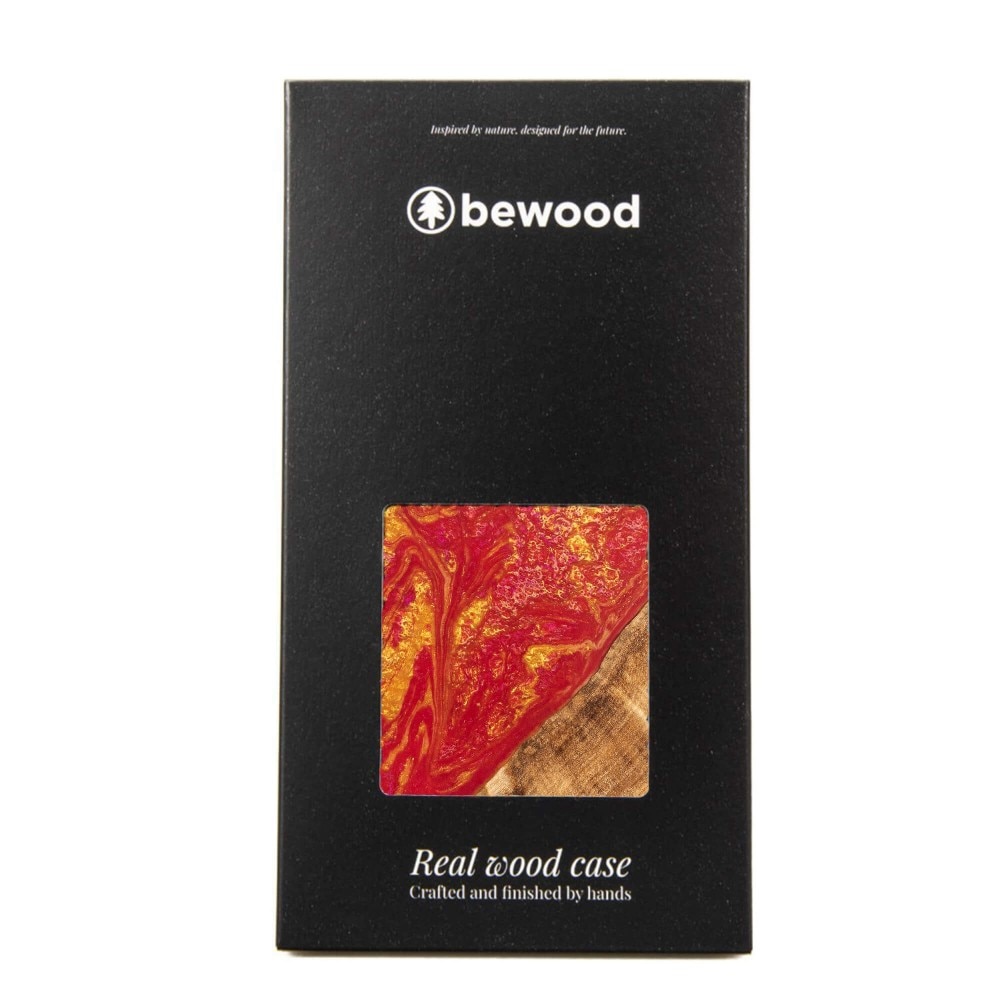 Husa telefon Bewood Unique pentru Xiaomi 14T, din lemn si rasina, 100% protectie, compatibila cu MagSafe, multicolor