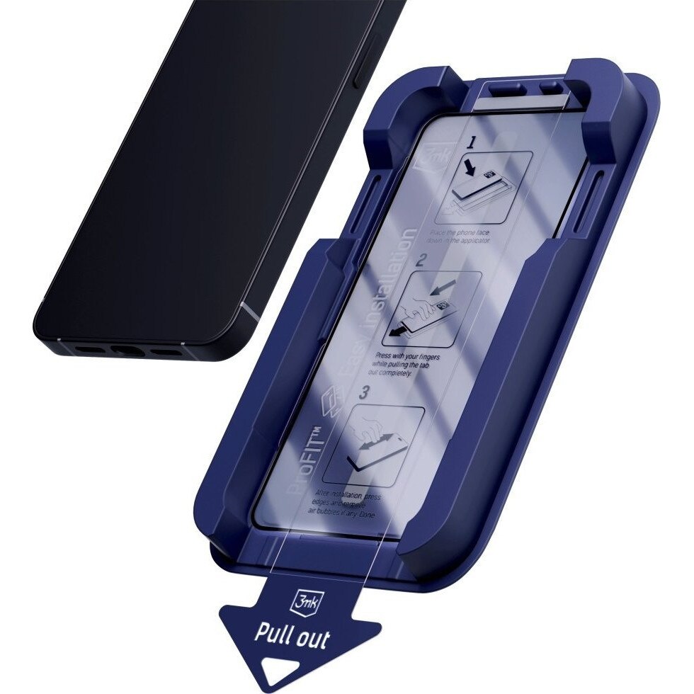Folie din sticla temperata 3MK HardGlass Max Privacy, filtru de confidentialitate Full Cover, 9H, cadru negru, compatibil Apple iPhone 15/16, 0,3 mm