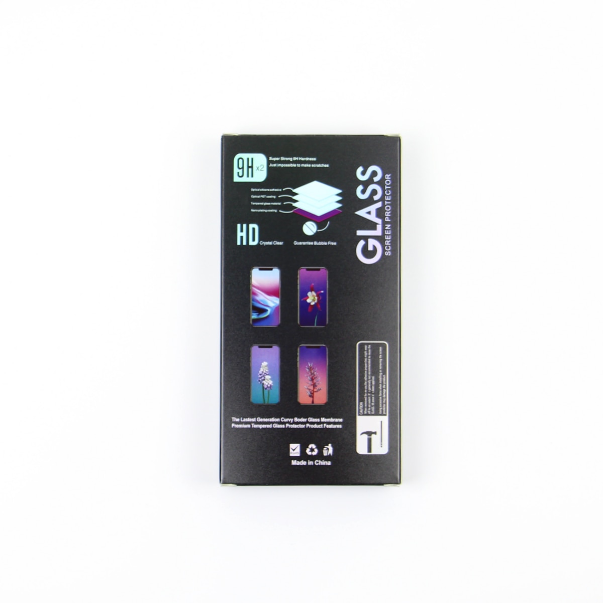 Folie protectie telefoane, 10 piese, sticla 6D, protectie completa, neagra, pentru iPhone XR / 11