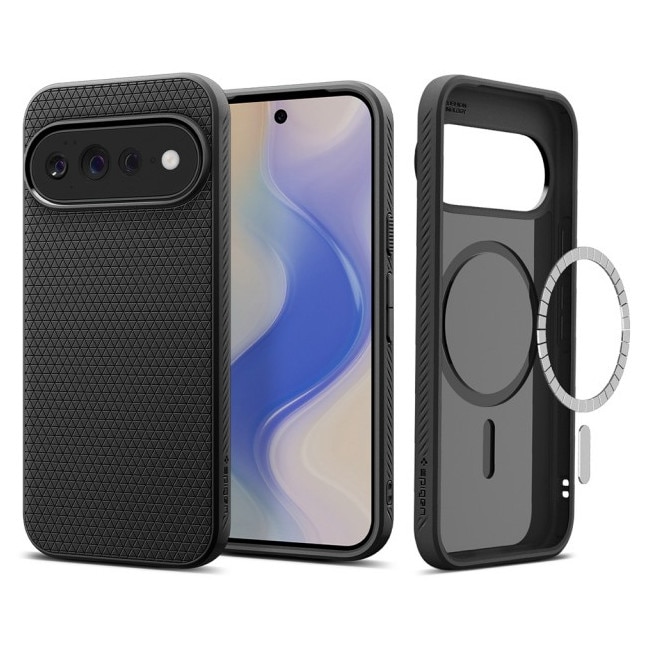 Husa Spigen Liquid MagSafe Compatibila Cu Google Pixel 11 Pro XL, Materiale Premium, Kit Curatare, Anti Soc, Silicon, Negru