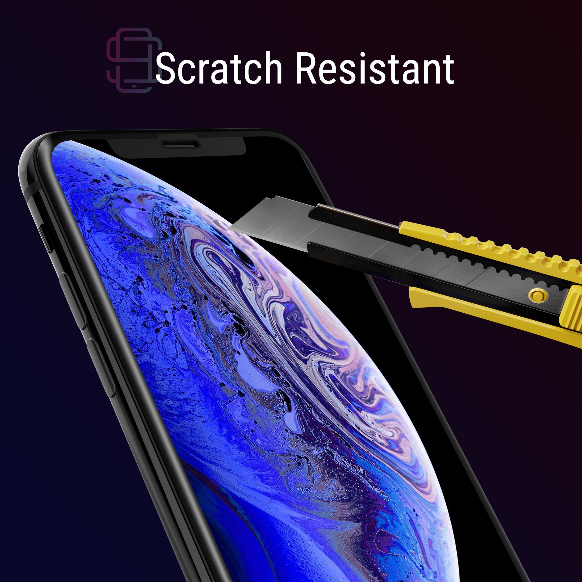 Set 2 Folii sticla pentru iPhone XS / X, Full Cover 3D, DefenSlim, instalare usoara si rapida cu dispozitiv de potrivire automata in 30 sec cu Easy Install Kit patentat, protectie telefon