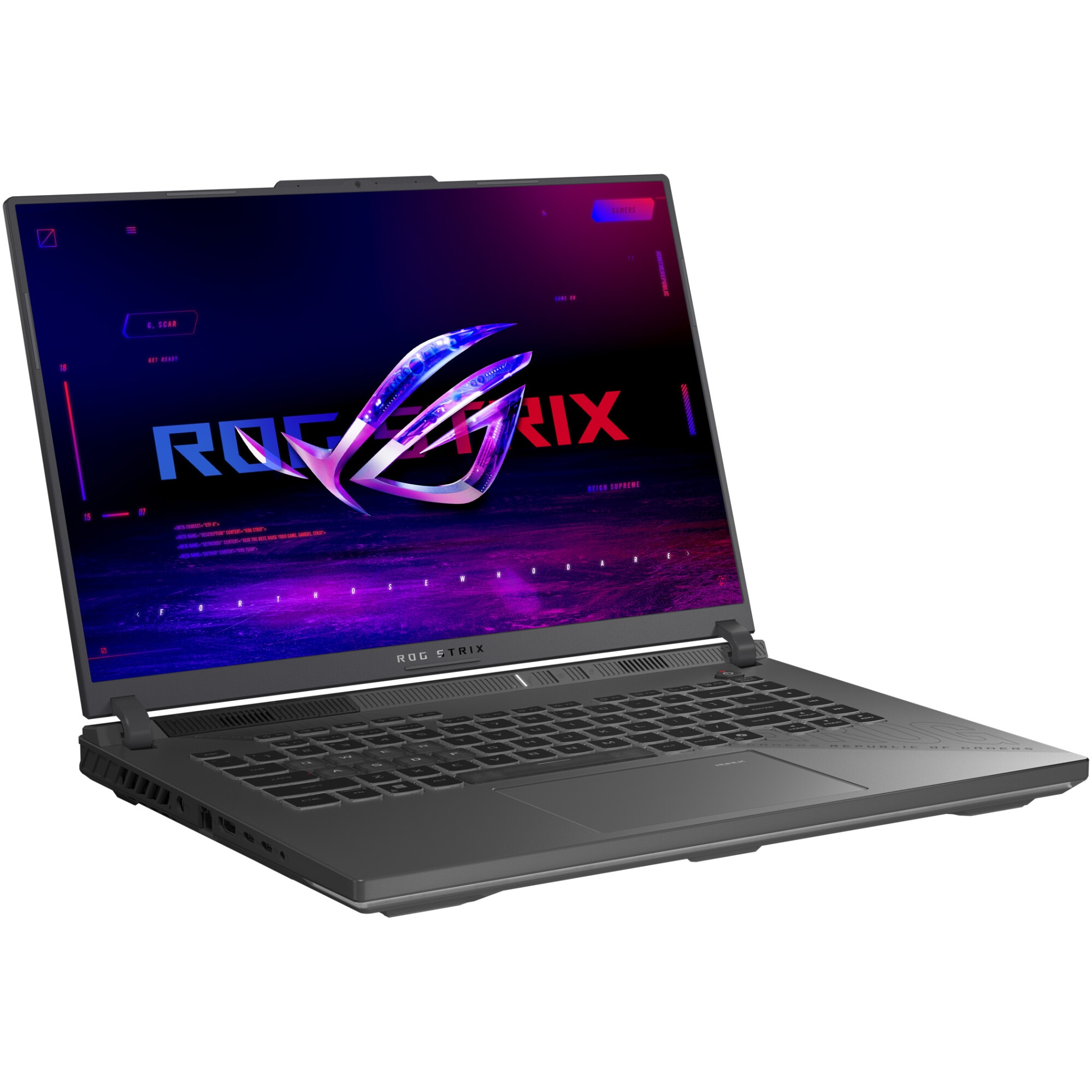 Laptop Gaming ASUS ROG Strix G16 G614PP cu procesor AMD Ryzen™ 9 8940HX pana la 5.3GHz, 16", Full HD+, IPS, 165Hz, 32GB DDR5, 1TB SSD, NVIDIA® GeForce RTX™ 5070 8GB GDDR7, No OS, Eclipse Gray