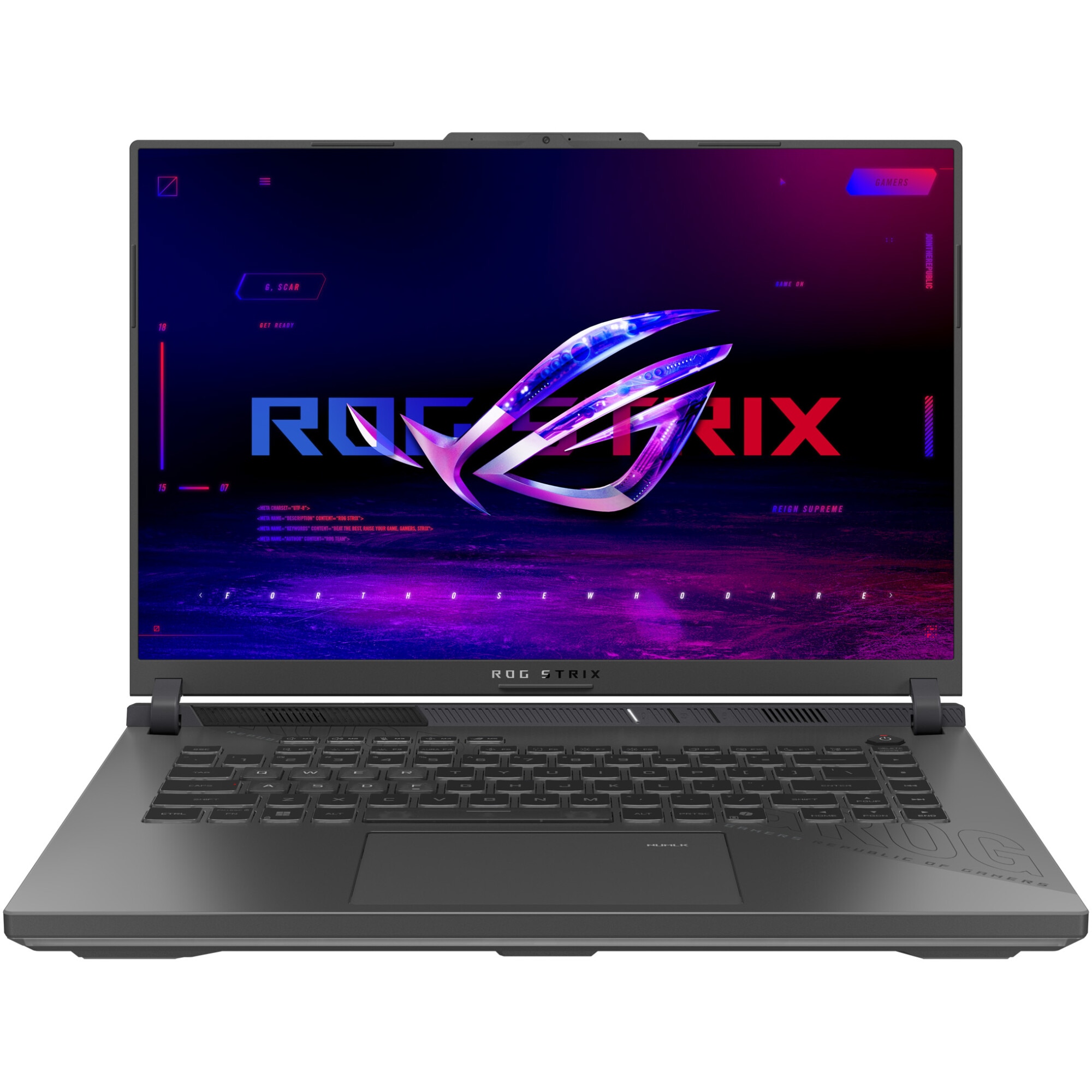 Laptop Gaming ASUS ROG Strix G16 G614PP cu procesor AMD Ryzen™ 9 8940HX pana la 5.3GHz, 16", Full HD+, IPS, 165Hz, 32GB DDR5, 1TB SSD, NVIDIA® GeForce RTX™ 5070 8GB GDDR7, No OS, Eclipse Gray