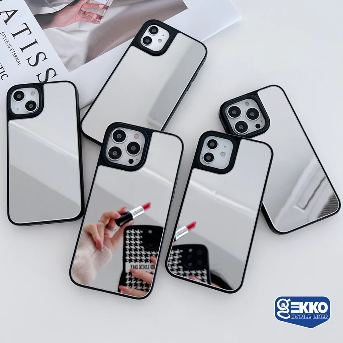 Husa pentru iPhone 12 Pro Max - Mirror, reflect, Ultra Impact, margini din silicon - Gekko Mobile