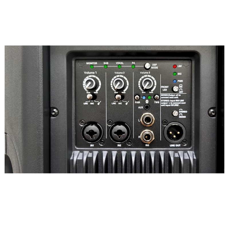 Coloana activa V-TONE FPX 12 (ME-5908249825666), 12 inch, 400W RMS, Bluetooth 5.0 TWS, DSP, negru, 37 x 30 x 61,5 cm