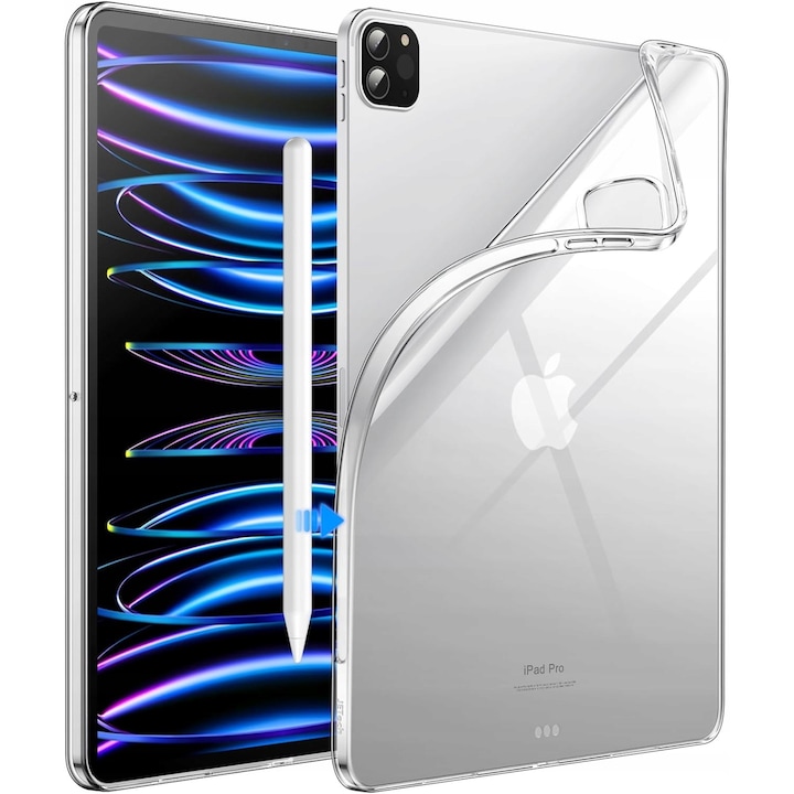 Husa tableta JETech pentru iPad Pro 11'' M5/M4 2024/2025, transparenta, hibrida, rezistenta la socuri