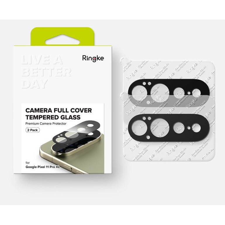 Set 2 protectii camera foto Ringke Camera Full Cover compatibile cu Google Pixel 11 Pro XL, Negru