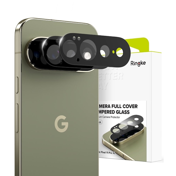 Set 2 protectii camera foto Ringke Camera Full Cover compatibile cu Google Pixel 11 Pro XL, Negru
