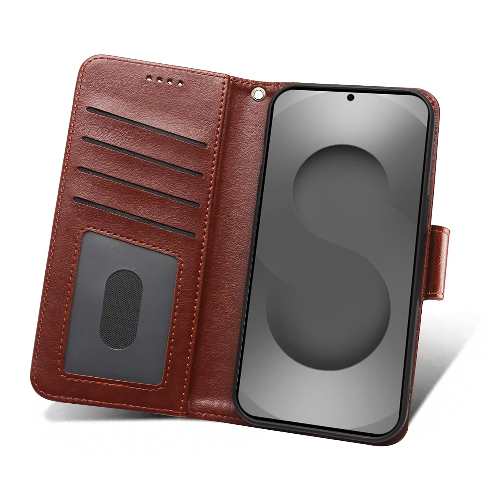 Husa pentru Samsung Galaxy S26 Ultra, Omelivon, piele fina, Diary Book, tip carte, cu Portofel Interior, stand, Inchidere Magnetica, Antisoc, Maro