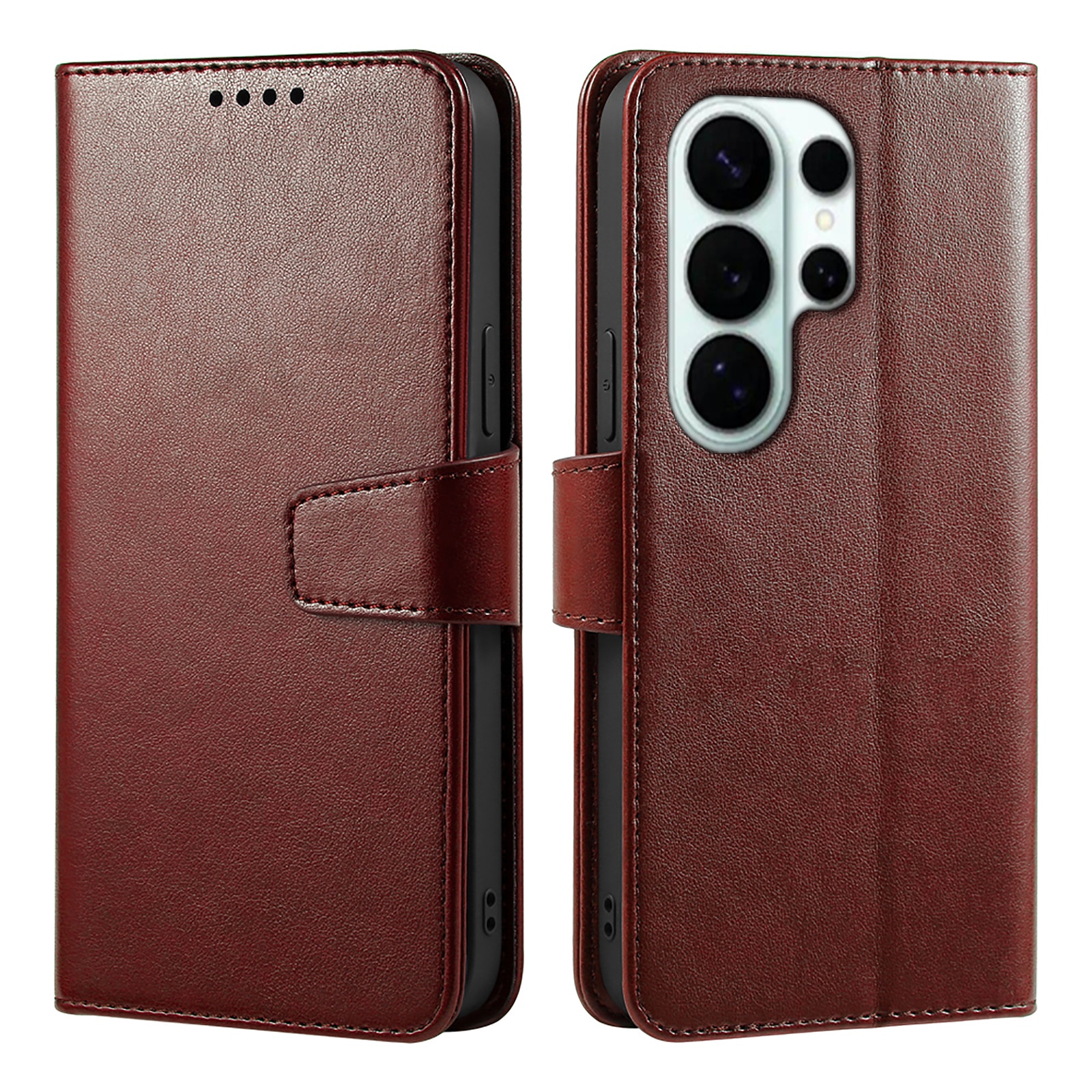 Husa pentru Samsung Galaxy S26 Ultra, Omelivon, piele fina, Diary Book, tip carte, cu Portofel Interior, stand, Inchidere Magnetica, Antisoc, Maro