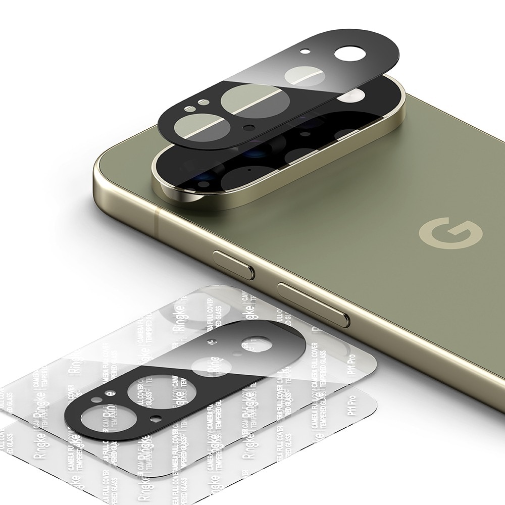 Set 2x Folie Camera pentru Google Pixel 11 Pro Ringke Full cover Glass, Aplicator automat, Instalare usoara, Protectie ridicata, Calitate Premium, Negru