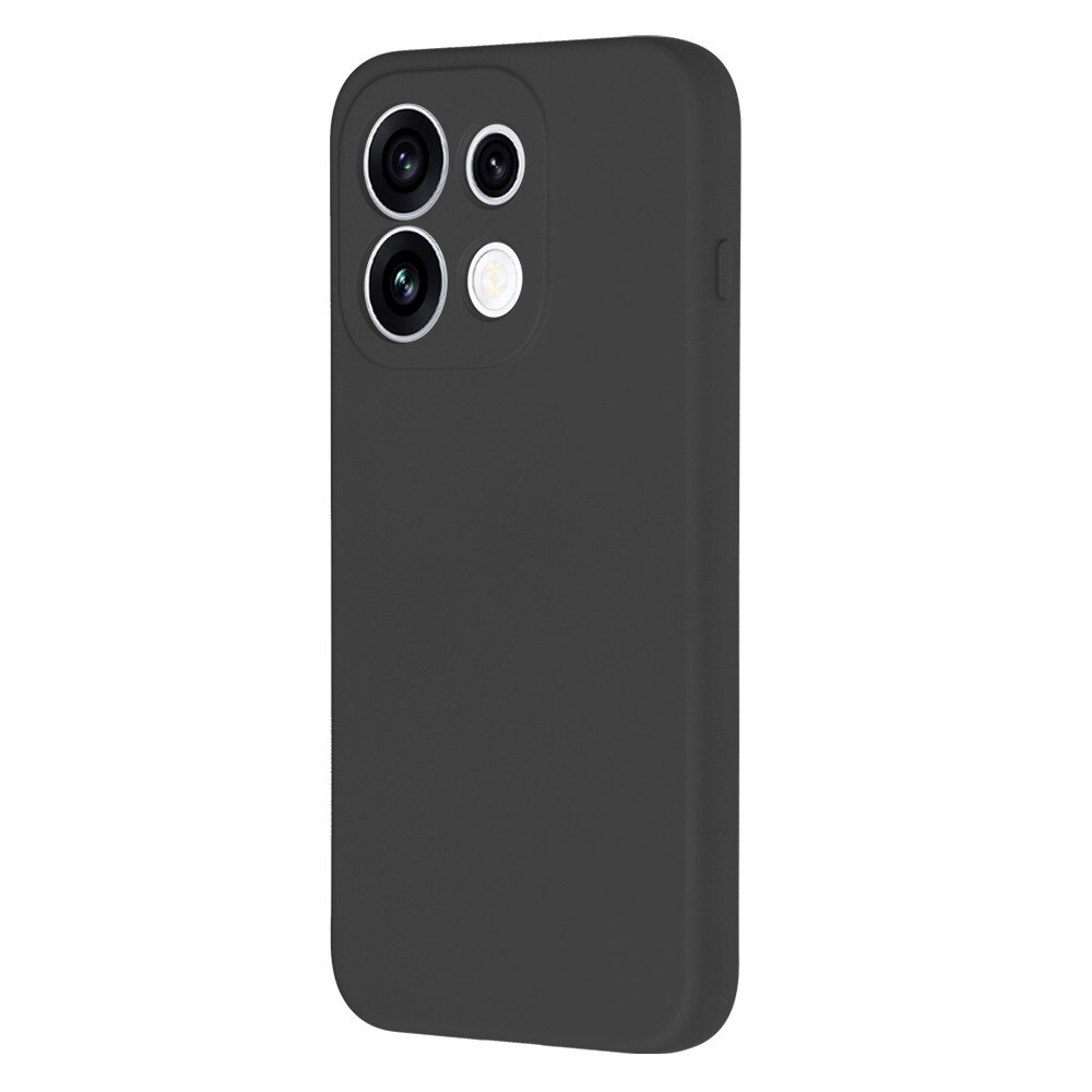 Husa pentru Oppo Reno 16 Pro 5G Liquid Silicone, subtire, captusita cu microfibra, anti amprenta, protectie camera foto, negru