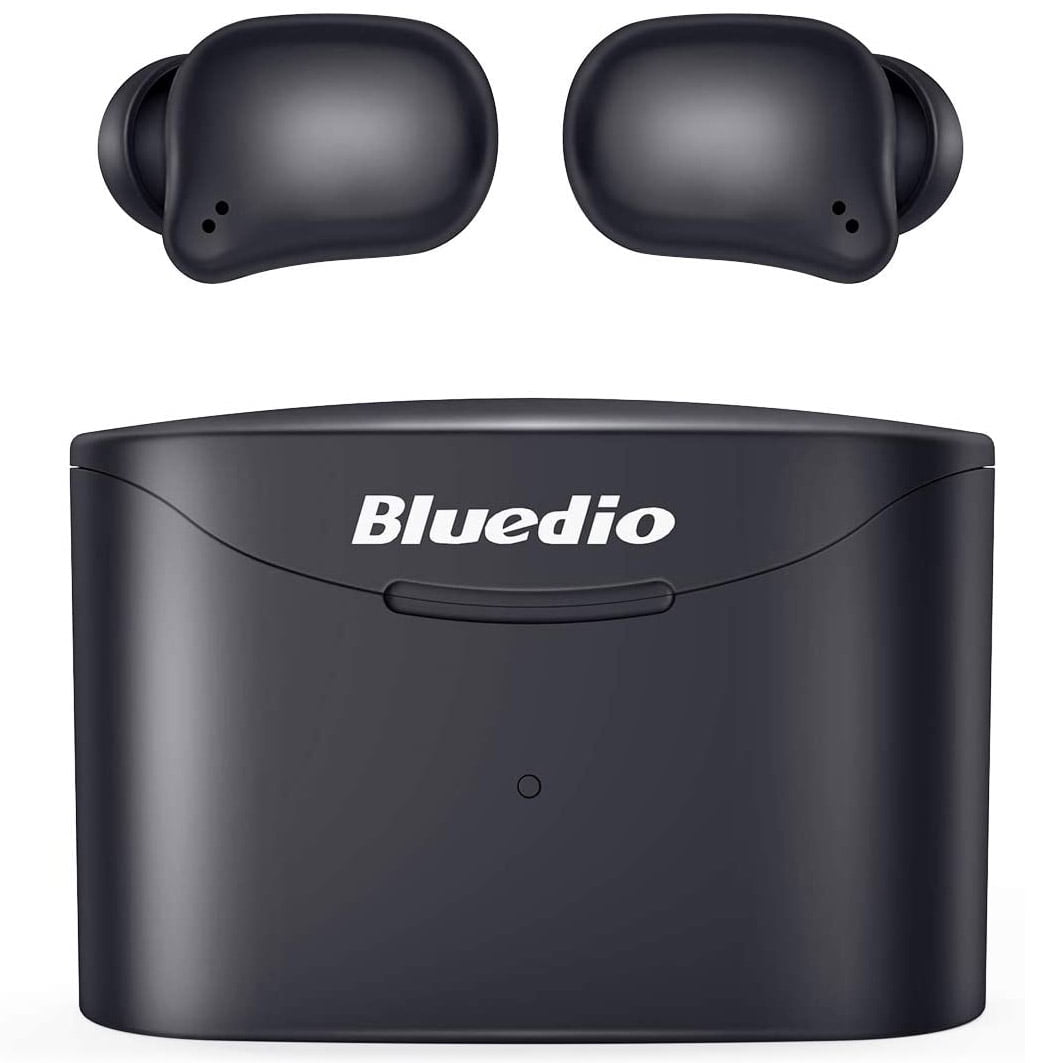Casti In-Ear Bluedio T-Elf 2, Bluetooth, TWS, IPX6, Black cu carcasa de incarcare portabila