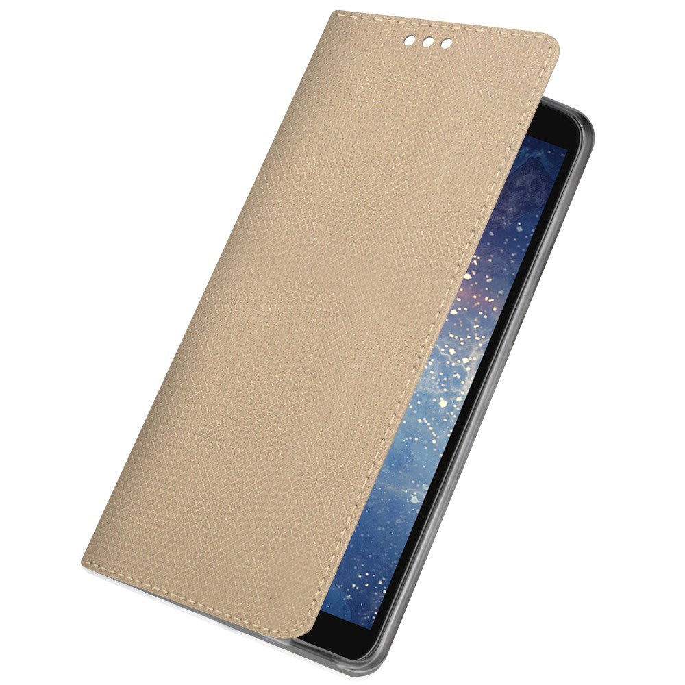 Husa G-Tech tip carte, premium book, inchidere magnetica, Huawei Y5P, Auriu
