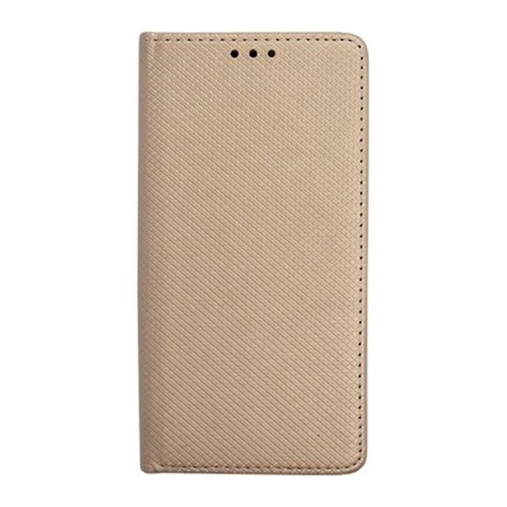 Husa G-Tech tip carte, premium book, inchidere magnetica, Huawei Y5P, Auriu