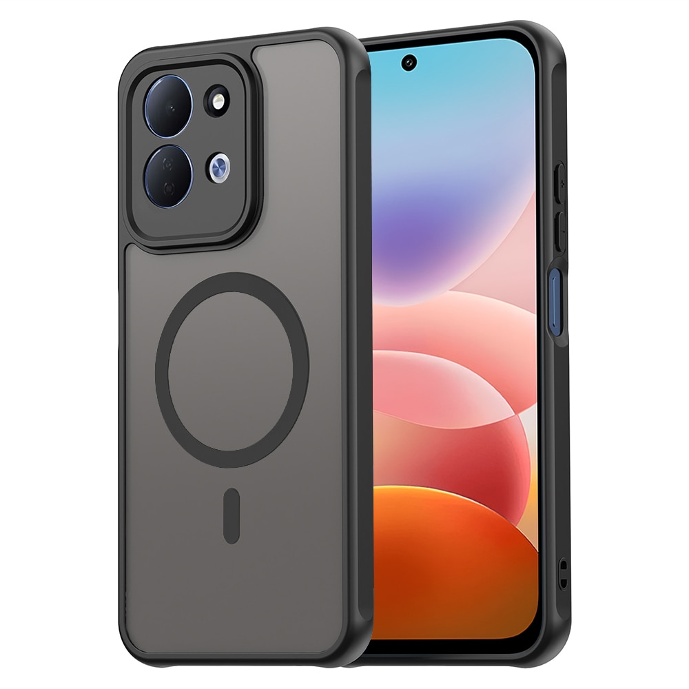 Husa pentru Xiaomi Redmi 17 4G, 5G cu protectie pentru lentile si MagFit EasyCharge, Ghost Series Anti-ingalbenire, frosted - negru