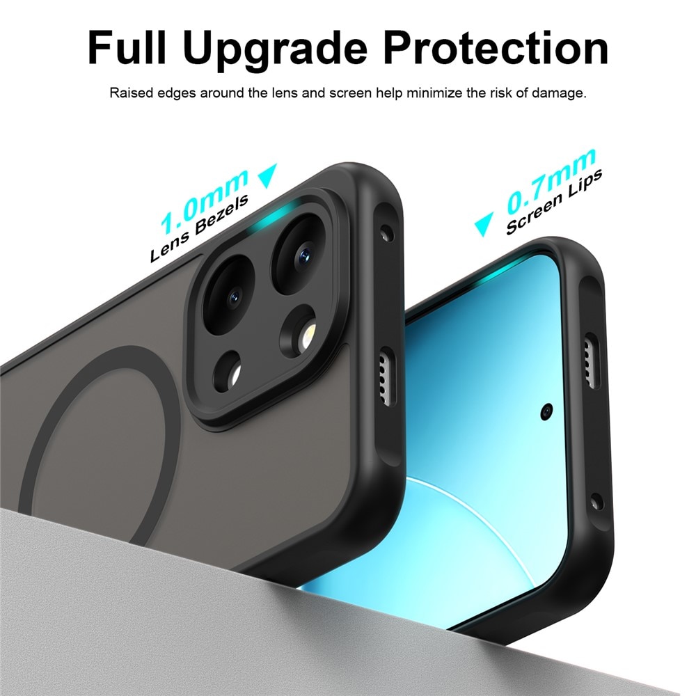 Husa pentru Xiaomi Redmi 17 4G, 5G cu protectie pentru lentile si MagFit EasyCharge, Ghost Series Anti-ingalbenire, frosted - negru