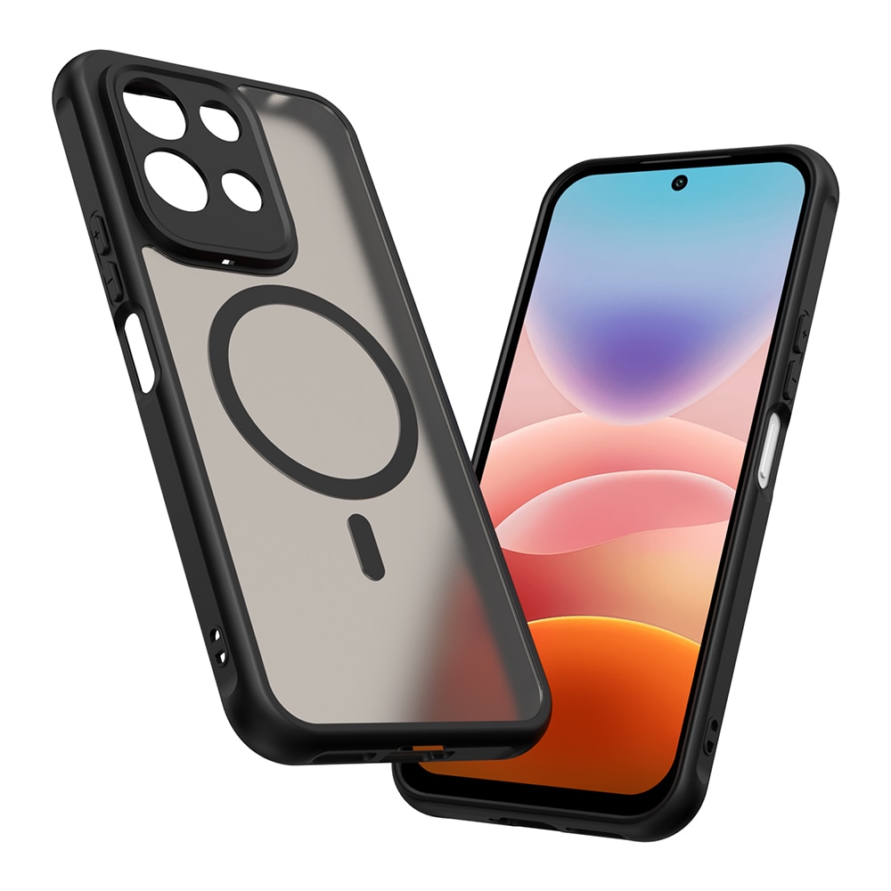 Husa pentru Xiaomi Redmi 17 4G, 5G cu protectie pentru lentile si MagFit EasyCharge, Ghost Series Anti-ingalbenire, frosted - negru