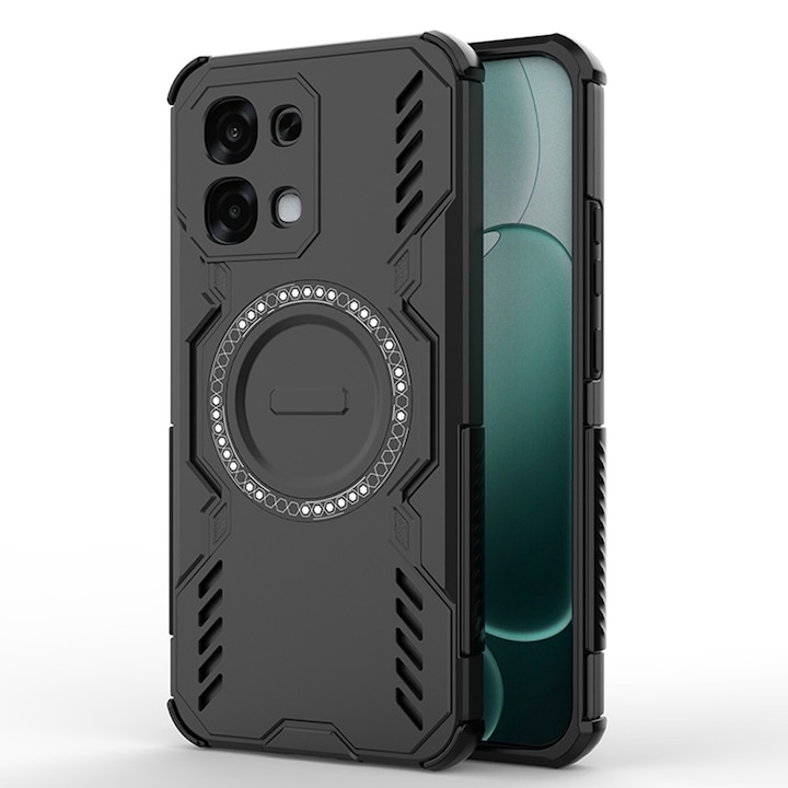 Husa antisoc pentru Oppo A6 Pro 4G / A6 Pro 5G, colturi ranforsate, protectie camere, MagSafe, Accesorio ArmorMag, Black