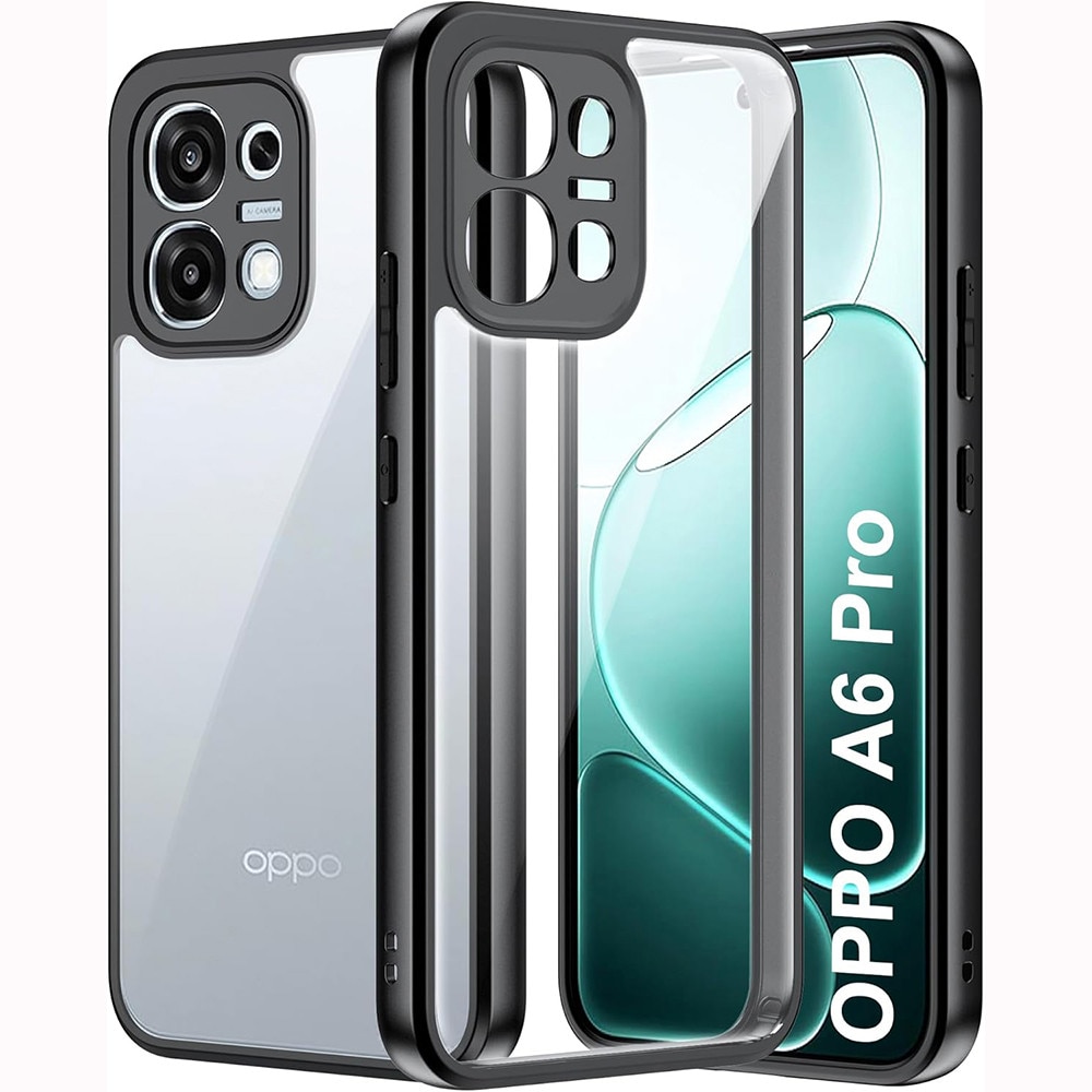 Husa pentru Oppo A6 Pro 5G, Fusion Hybrid, transparenta cu rama neagra
