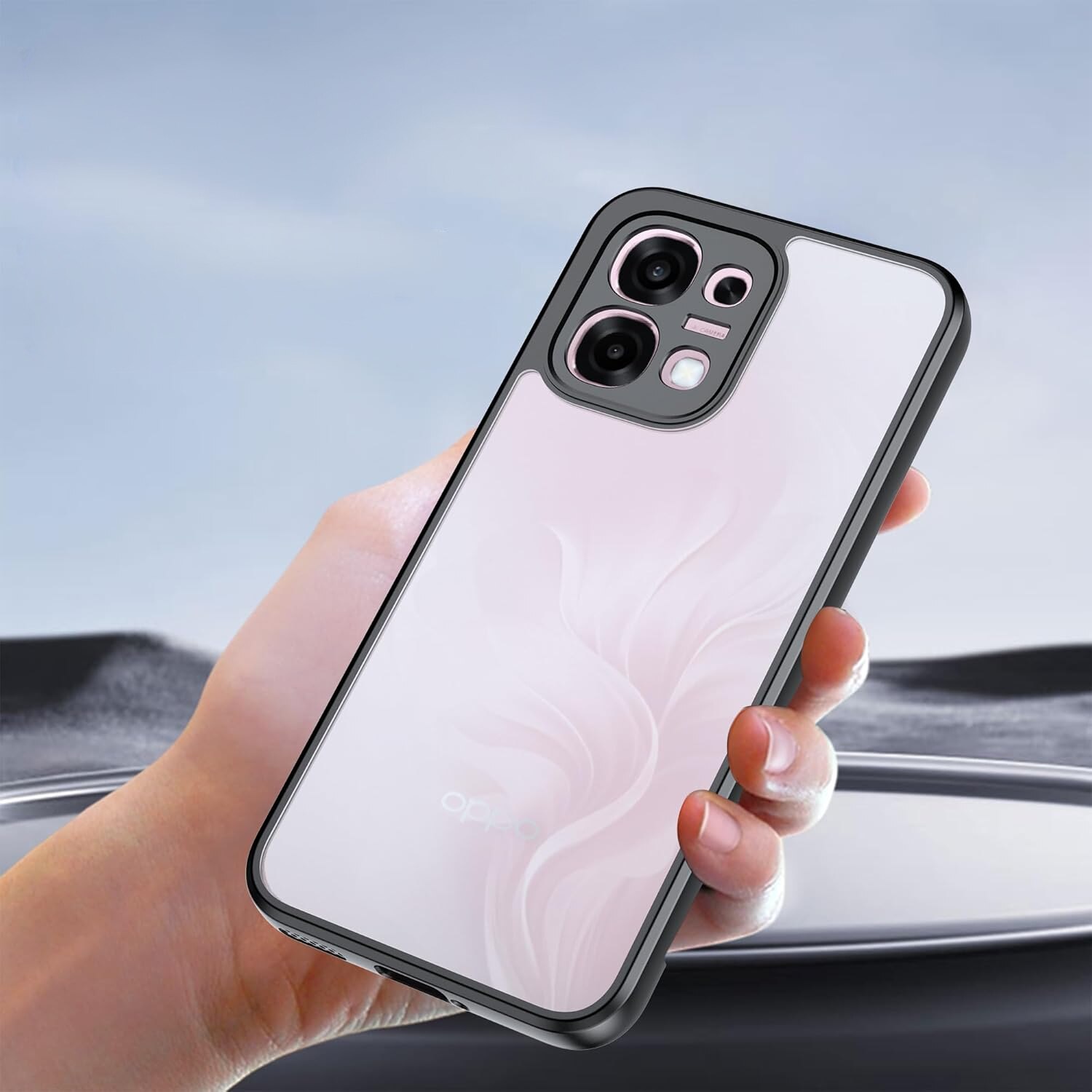 Husa pentru Oppo A6 Pro 5G, Fusion Hybrid, transparenta cu rama neagra