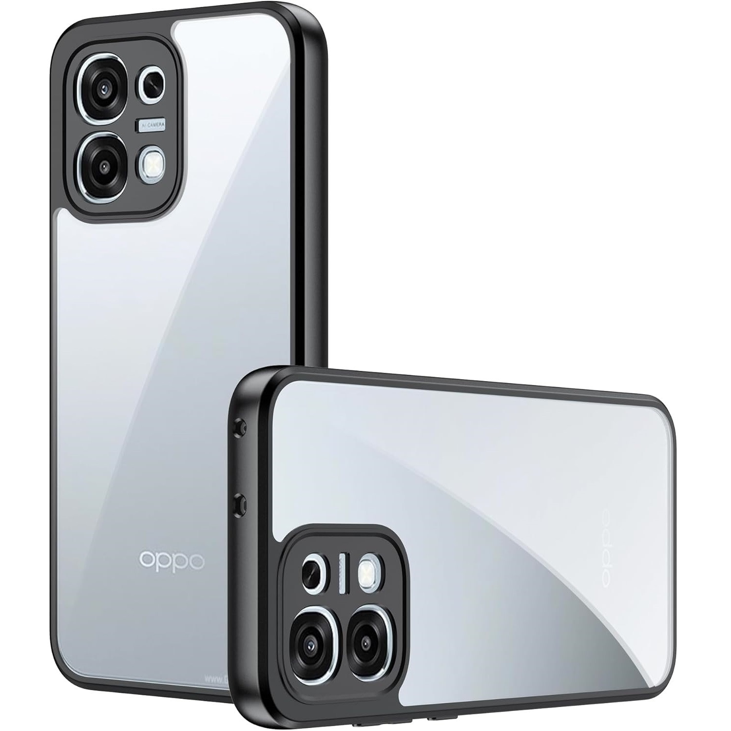 Husa pentru Oppo A6 Pro 5G, Fusion Hybrid, transparenta cu rama neagra