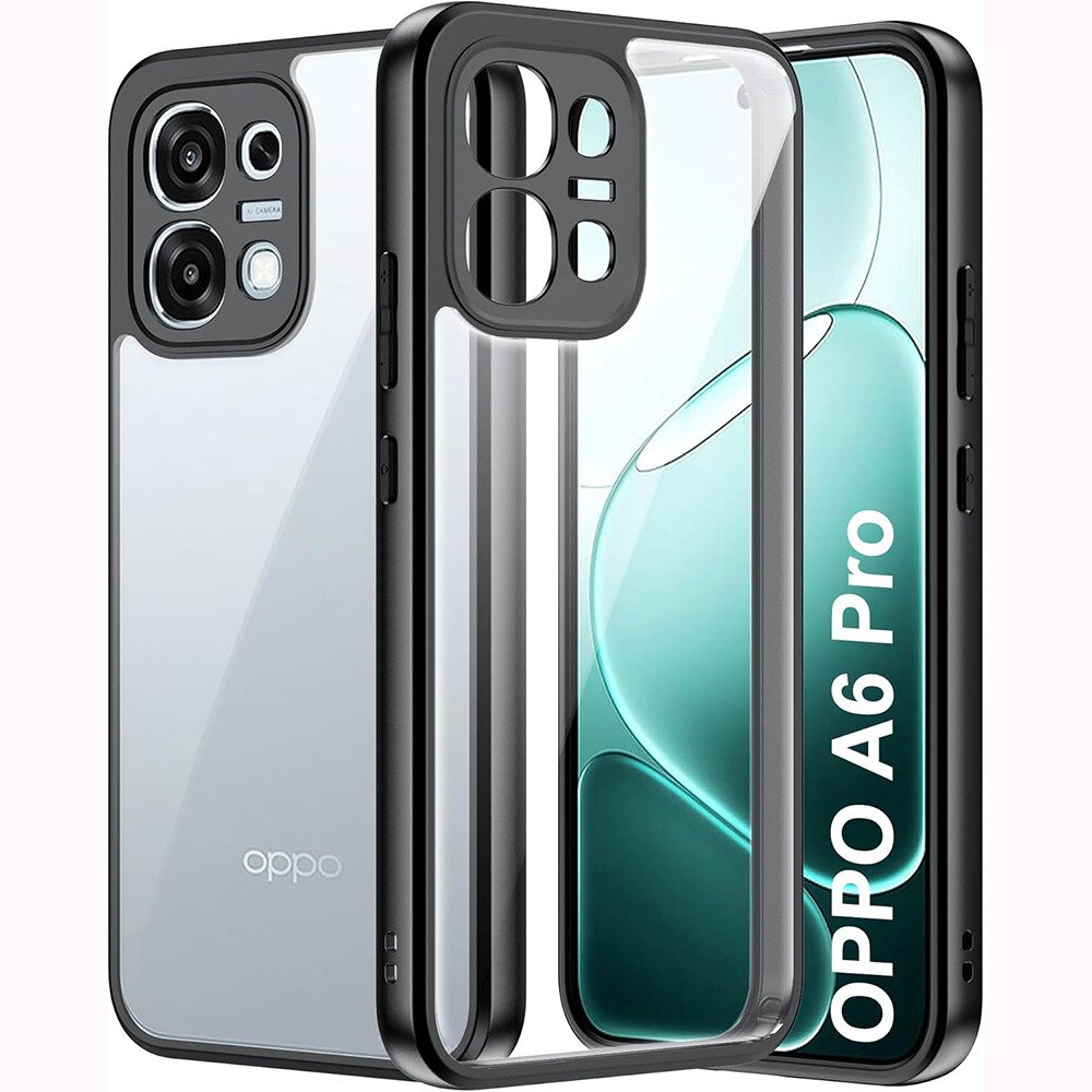Husa pentru Oppo A6 Pro 5G, Fusion Hybrid, transparenta cu rama neagra