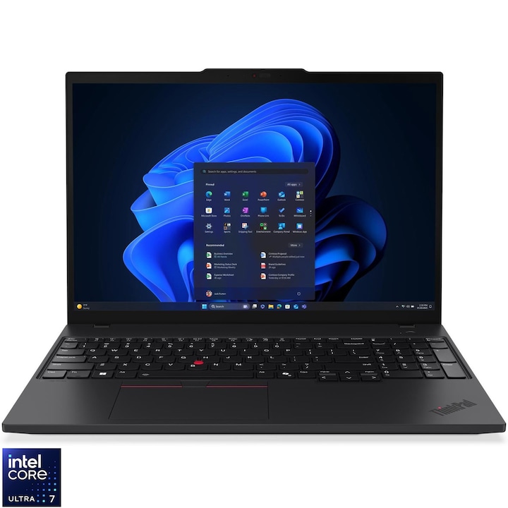 RESIGILAT: Laptop Lenovo ThinkPad T16 Gen 4 (Intel) cu procesor Intel® Core Ultra 7 255U pana la 5.20 GHz, 16" WUXGA IPS, 64GB, 1TB SSD, Intel® Graphics, Windows® 11 Pro