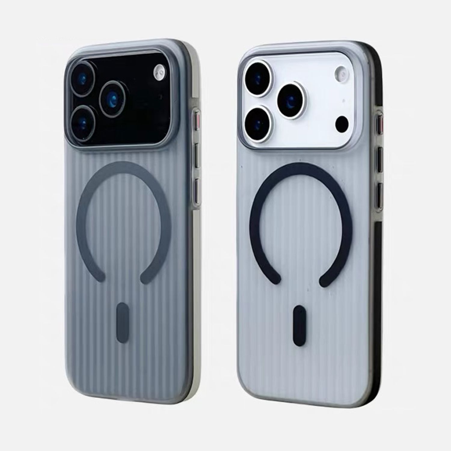 Husa pentru Apple iPhone 17 Pro Max, MagSafe, Slim si Usoara, Spate Mat Translucid, Textura Ondulata Antiderapanta, Negru